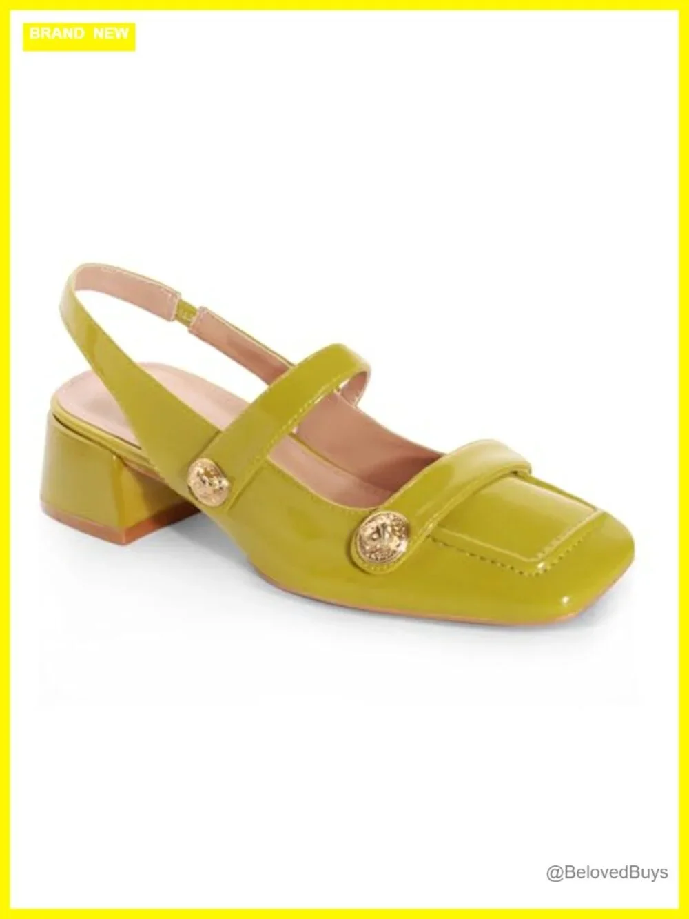 Slingback Mary Jane Heels Low Block Heel Closed Square Toe Pump Shoes